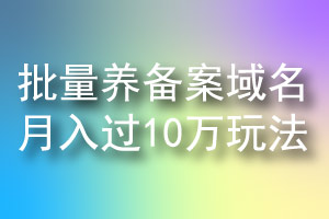 批量养备案域名月入10万玩法网络赚钱项目-十二部